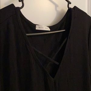Black chest criss cross top